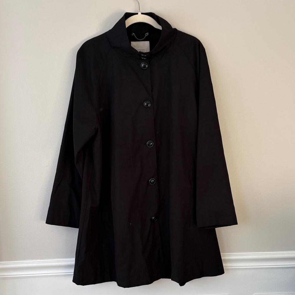 Masai Classic Black Women's Button Down Trench Coat